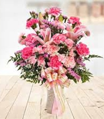 Sympathy Flower Arrangement - Pink Flowers