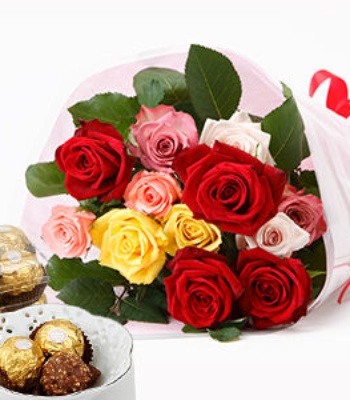 Rose Bouquet  And Chocolates