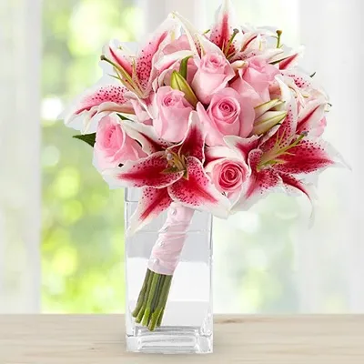 Rose And Lily Flower Bouquet