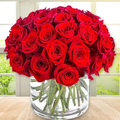 Red Rose Arrangement in A Vase