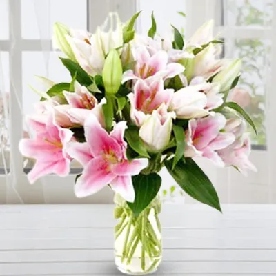 Stargazer Lilies in Vase