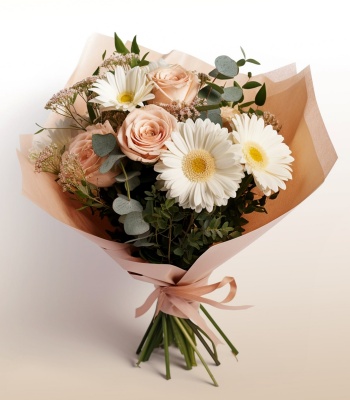 Assorted Roses And Gerbera Flower Bouquet