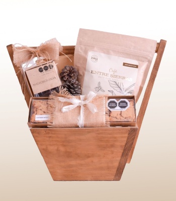 Christmas Gifts in Wooden Basket