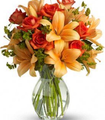 Orange Roses and Lilies