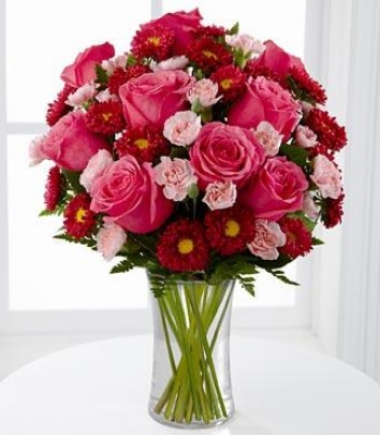 Roses and Carnations in Vase