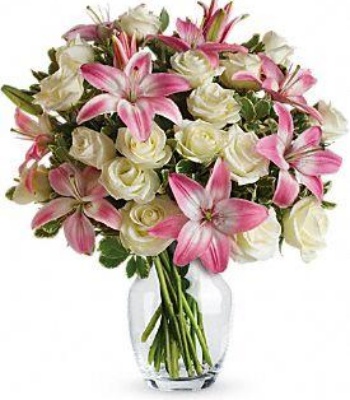 Roses and Lilies in Vase