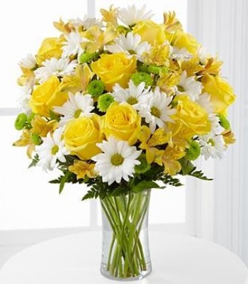 Roses and Peruvian Lilies Flower Arrangement