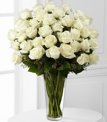 White Roses in Vase