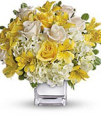 Yellow and White Flowers in Vase