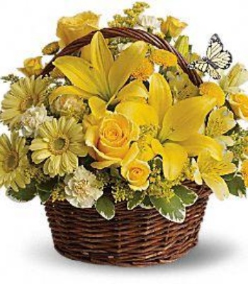 Yellow Flowers Basket