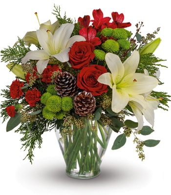 Christmas Flowers in Vase