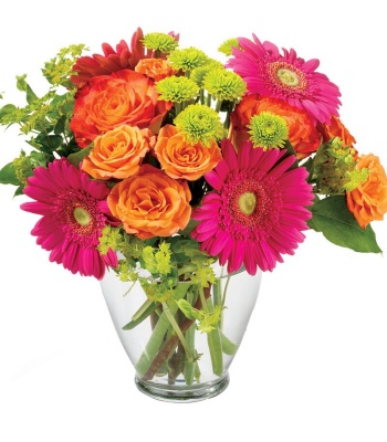 Orange Roses and Gerberas