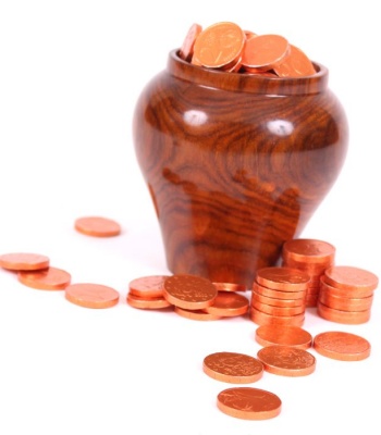 Chocolate Gold Coins in Wooden Pot