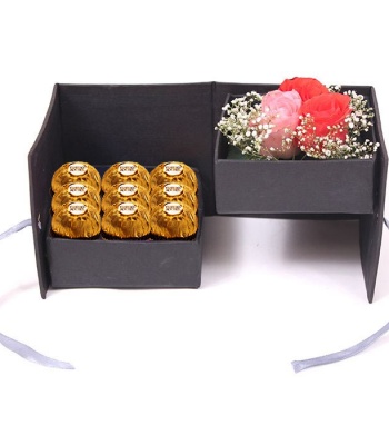 Roses with Ferrero Rocher in A Box