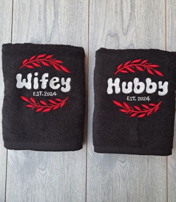 Wife & Husband Hand Towel Set