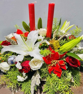 Christmas Centerpiece Flower Arrangement