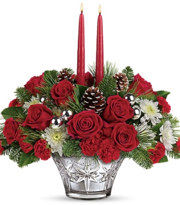 Christmas centerpiece with candles