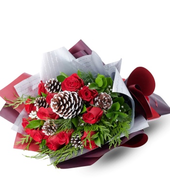 Christmas Theme Roses Bouquet