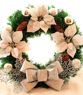 Golden Christmas Wreath - Artificial