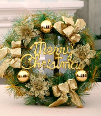 Merry Christmas Wreath - Artificial Garland Hanging