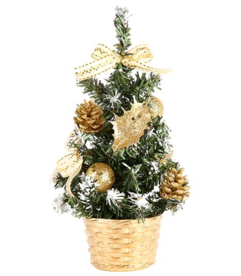 Mini Christmas Tree - Gold and Green