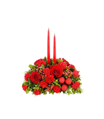 Red and Green Christmas Centerpiece