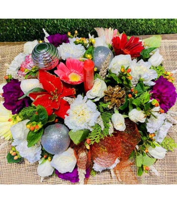 Tinsel Christmas Centerpiece