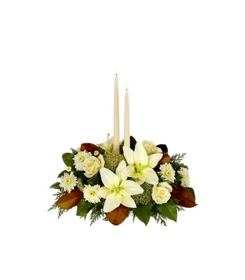 White Magnolia Christmas Centerpiece