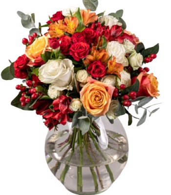 Mix Color Flowers In Vase