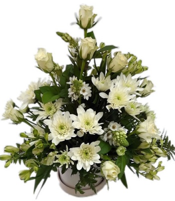 White Flowers Basket