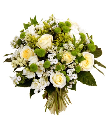 White Roses And Alstroemerias Flower Bouquet