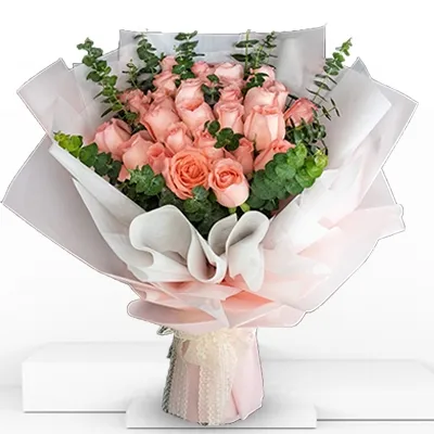 Peach Roses Bouquet