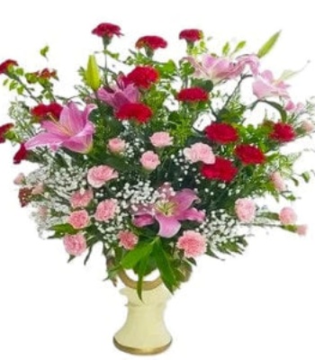 Carnations and Lilies Flower Arrangement