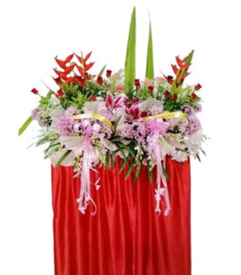 Congratulations Flower Arrangement with Box Stand