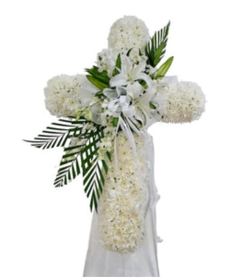 Funeral Cross - White