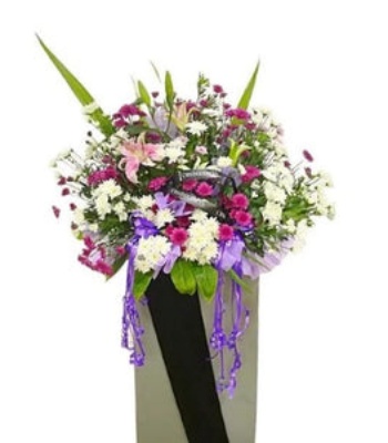 Funeral Wreath - Pink and Purple Theme