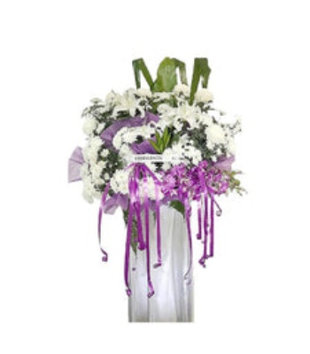 Funeral Wreath - Purple and White Flower Theme