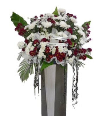 Funeral Wreath - Red and White Theme