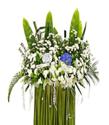 Funeral Wreath - White and Green Theme