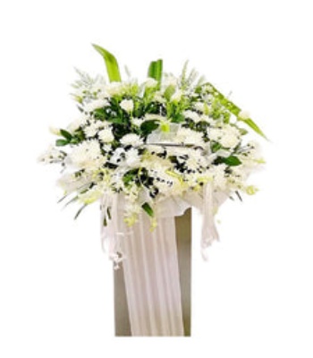 Funeral Wreath - White Flowers Theme