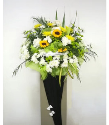 Funeral Wreath - Yellow and Green Theme