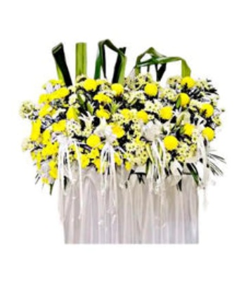 Funeral Wreath - Yellow and White Flower Theme