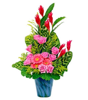 Gerbera and Roses in Vase