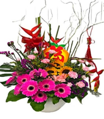 Gerberas and Carnations Flower Arrangement