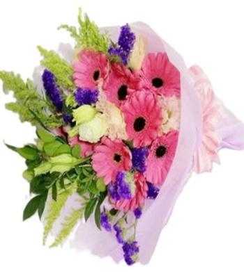 Gerberas with Eustomas and Fillers