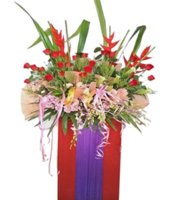 Grand Opening Flowers with Box Stand