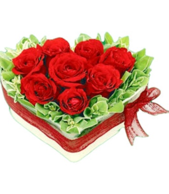 Heart Shaped Red Rose Bouquet