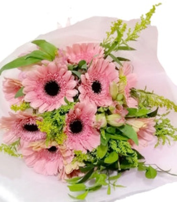 Pink Gerberas with Eustomas