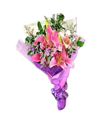 Pink Lilies Flower Bouquet