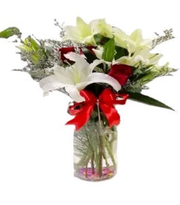 Roses and Lilies Flower - Table Arrangement